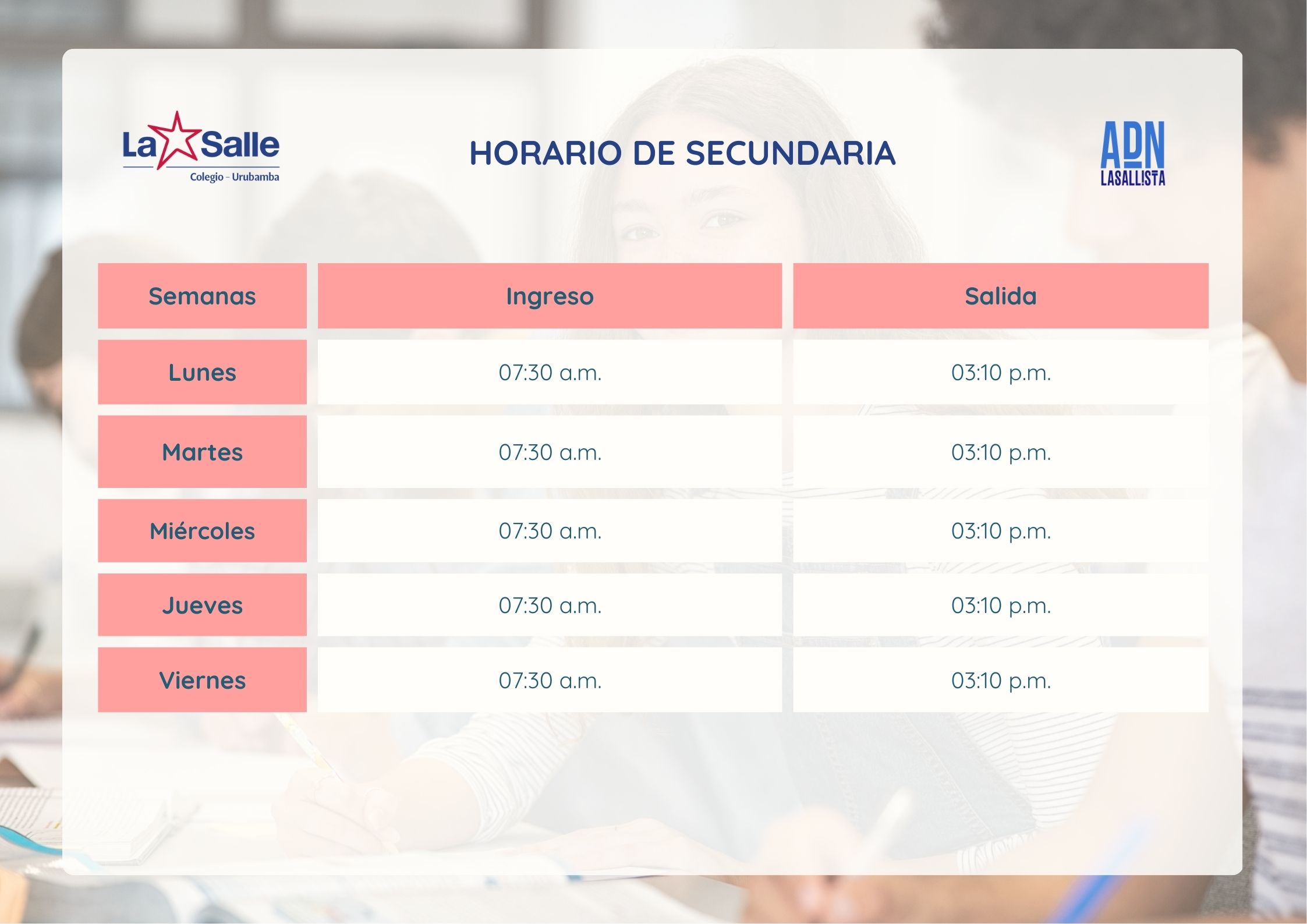 Horario Secundaria
